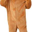 Baby Boys Girls Christmas Snowman Onesie Fleece Reindeer Hoodied Romper 6M - 2T (12-18 Months, Brown | Bear)