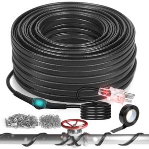 3FT-160FT Pipe Heat Cables Heat Tape for Water Pipes, -40F Deicing Pipe Heat Cable,Frezze Protection for Heat Trace Cable for Metal, Plastic Home Pipes,Gutter,120V 5W/ft160FT
