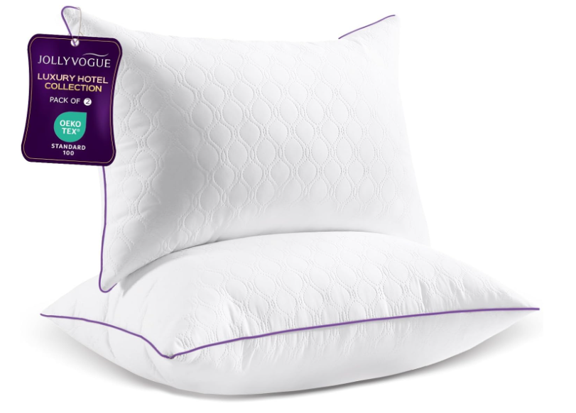 JOLLYVOGUE Pillows Queen Size Set of 2, Soft Supportive Bed Pillows with Super Soft Down Alternative Fill, Luxury Fluffy Hotel Quality for Side, Back, and Stomach Sleepers