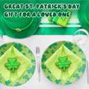 6 Pcs 6 Inch St. Patrick's Day Ceramic Decorative Plate Irish Shamrock Tableware Plate Leaf Clover Display Dish for St. Patrick's Celebration, Dinner Party, Wedding(Light Green)