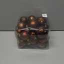 Christmas Ball Ornaments Brown Christmas Tree Decorations with Hang Rope-36pcs Shatterproof Christmas Ornaments Set with 6 Styles in 3 Sizes(Small Medium Large)