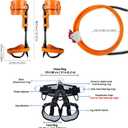 Tree Climbing Gear, Tree Climbing Spikes, Tree Climbing Gear with Adjustable Climbing Straps and Steel Core Flip Line, Rock Climbing Kit with Triple Lock Lanyard Adjuster