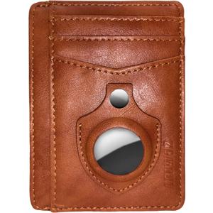 Slim Wallet AirTag Holder Minimalist Front Pocket RFID Blocking Men and Women Leather Wallets