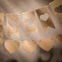 2 x 4 Pcs Vintage Valentine's Day Heart Garland Book Page Heart Garland Newspaper Bunting Strand String Banner for Valentine's Day Birthday Wedding Anniversary Engagement Nursery Party Decor