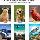 Dementia Products for Elderly -15 Wooden Tiles Matching Dementia Activities with 6 Pcs Picture Book Set for Seniors, Provide Memory Games for Alzheimer's Patients and Adults-Brain Exercise