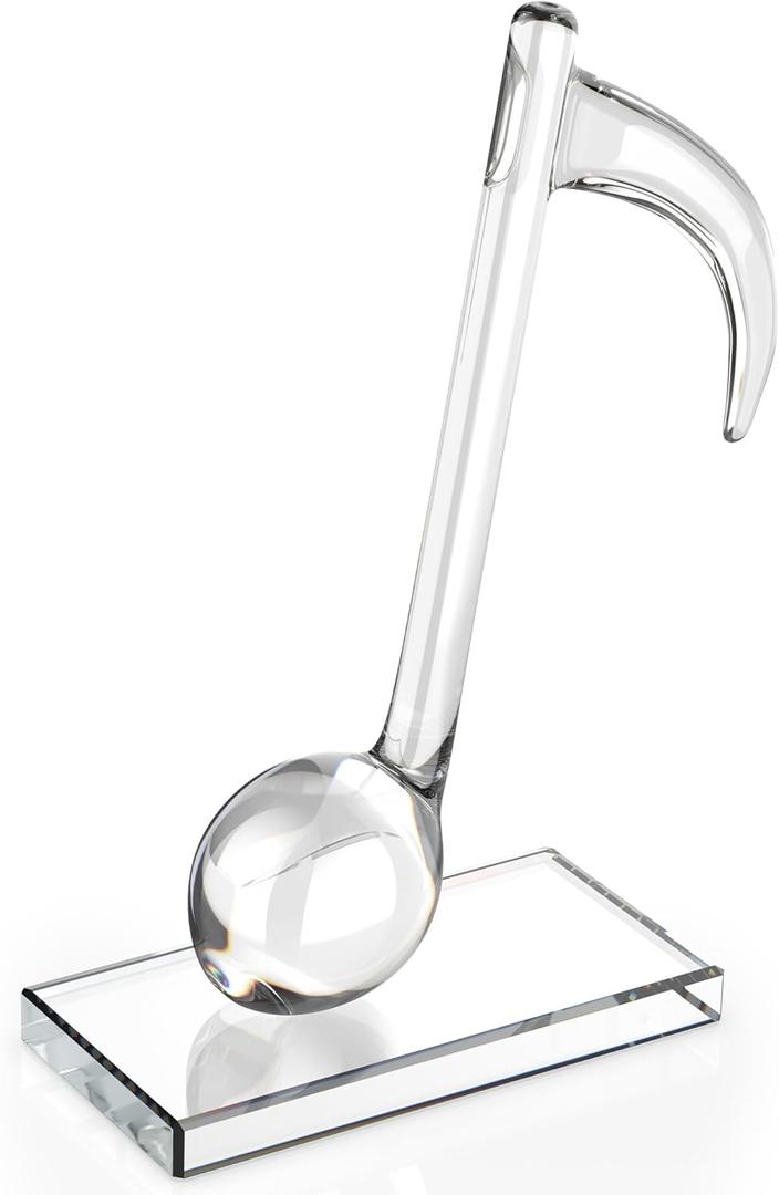 Yaomiao 5'' Crystal Eighth Note, Music Trophy Music Note Decor Musical Figurines Collectibles Glass Musical Sculpture Statue Table Centerpiece Crafts Music Gifts Souvenirs