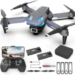 Wipkviey Drone with Camera T28 - Mini Drone 90 Adjustment RC quadcopter 1080P HD, Fpv Foldable Drones for Adults, Drones for kids, Gesture Selfy, Headless Mode, 3D Flip, drone for Beginners (black)