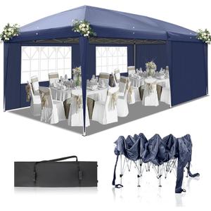 Outvita 10x20ft Ez Pop Up Canopy, Portable Instant Canopy Tent with 4 SideWalls for Outdoor Events, Party, Wedding, Birthday,Graduation
