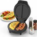 Dual-Zone Electric Omelette Maker,Omelette Maker Electric,1000w Rapid Double-Sided Egg Cooker With Non-Stick PlatesAnti-Silp Base Anti-Scald Handle Cool-Touch Handle for Home,Dorm&Travel