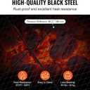 VEVOR X-Marks Fire Pit Grill Grate, Rectangle Cooking Grate, Heavy Duty Steel Campfire BBQ Grill Grid with Handle & Support X Wire, Portable Camping Cookware for Outside Party Gathering, 32 Inch Black