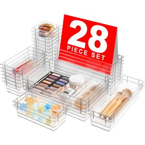 Military GradeA-LuGei Drawer Organizer,Makeup organizer,Holds 177 ItemsBathroom Organizers and Storage,Organization and Storage,Desk Drawer Organizer for VanityClear