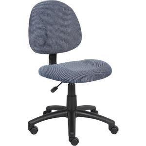 Boss Office Products Perfect Posture Delux Fabric Task Chair without Arms in Blue