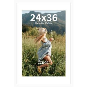 24x36 Picture Frame, Wooden Photo Frames with Tempered Glass, 1 Pack, 24x36 in