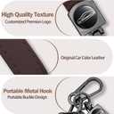 for Toyota Corolla Key Fob Coverwith Leather zinc Alloy Keychains-Full Cover Key Case for Avalon,Camry,C-HR,Highlander,Prius,Venza-2019-2024,Keycase Buckle (Wrist Strap Style, Brown)