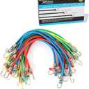 XSTRAP STANDARD 20 Pack Mini Bungee Cords, 10 Inch Rubber Stretchy Bungee Cords with Hooks for Bikes, Camping, Tools, Tarps and Cargo, Hang Christmas Ornaments (Multicolor)