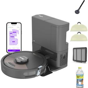Shark Matrix Plus | 2-in-1 Robot Vacuum & Mop for Carpets & Hard Floors | Sonic Mopping & Powerful Suction for Pet Hair | Self-Empty Base | 45-Day Capacity | HEPA | LiDAR Nav | Black/Mocha | AV2630WA