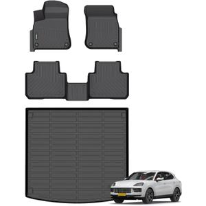 ANBINGOFit for Porsche Cayenne Floor Mats 2019-2026, Car Mats for Porsche Cayenne All Weather Mats Cargo Liner TPE Heavy Duty Non-Slip Automotive Fits Full Set Cayenne Accessories, Black