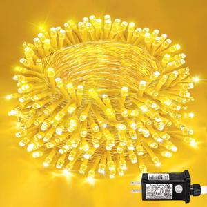 82ft 250 LED Christmas Lights Outdoor Warm White Christmas Lights 8 Modes Clear Wire, Connectable Twinkle Fairy String Light Plug in for Indoor Bedroom Wedding Tree Decorations