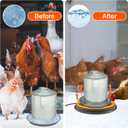 Metal Chicken Water Heater for Winter, 11'' Chicken Waterer Heater Base for 1-5 Gallon Metal or Plastic Poultry Waterer, Outdoor Eletric Poultry Water Heaters for Chicken Turkey Goose Duck Drinker