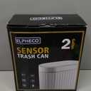 ELPHECO Automatic Motion Sensor Trash Can - 2 Gallon Slimline for Bathroom, Bedroom, Kitchen, Office - White with Gold Trim
