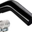 Universal 5" to 6" Exhaust Elbow Pipe with Steel Clamp - Silver Chrome or Black Painted for Car, Truck & Diesel