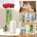 64 Pack Thick Glass Cylinder Vases 4,6,9,12 Inch Tall Clear Flower Vase Hurricane Floating Candle Holder for Table Centerpiece Wedding Home Decor