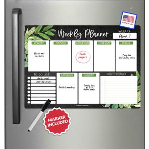 Hadley Designs Magnetic Weekly Planner for Fridge - Chalk Weekly Dry Erase Board, Week Magnetic Calendar for Refrigerator, Week Planner Board, Magnet Schedule Planners for Fridge