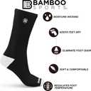Premium Bamboo Rayon Crew Work Socks- Moisture Wicking, Odor Eliminating Crew Socks for Men