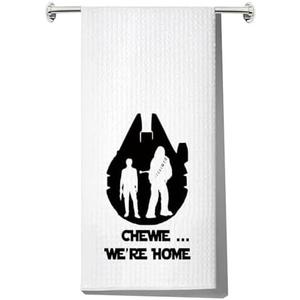 LEVLO Han Kitchen Towel Kylo Ren Fans Gift Chewie We're Home Han Tea Towel Housewarming Gift (Chewie Towel)