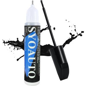 SYOAUTO Gloss Black Car Touch Up Paint Auto Touch Up Paint 0.4 oz Gloss Black Automotive Scratch Repair Pen Brush and Tip 2 in 1