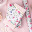 Retrify Pink Flowers Wrapping Paper Roll - 17 Inches x 32.8 Feet Mini Roll Cute Butterfly and Polka Dots Gift Wrap Paper for Mother's Day, Wedding, Birthday, Baby Shower, Holiday