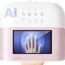 AI UV LED Best Nail Lamp-O NAIL AI Precision Scan,Reduce Excess UV Skin Damage-2in1 AI Computer&Nail Dryer with HD Visible Screen,109 LEDs 2X Faster Curing,Nail Curing Lamp for Salon and Home Pink