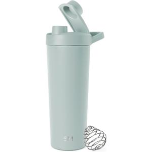 Simple Modern Stainless Steel Shaker Bottle with Ball 24oz | Metal Insulated Cup for Protein Mixes, Shakes and Pre Workout | Rally Collection | Sea Glass Sage