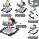 Foldable Baby 5-in-1 Activity Walker - Rocker, Activity Center, Bouncer, Seat Walker, Push Walker - Adjustable Speed Rear Wheels and Height Toys Ages 6-18 Months (Black)