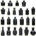 Brajttt Bud Vase Set of 25: Black Glass Vases - Small, Cute Vintage Set for Flower, Wedding, Home Decorations