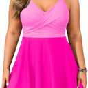Aqua Eve Plus Size Swim Dress - Two Piece Tankini Swimsuit Tummy Control Bathing Suit with Shorts 2025 (Pink, 18w)