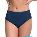 Beautikini Period Swimwear Bikini Menstrual Swim Bottoms Leakproof Bathing Suits for Teens Girl(Dark Blue, Large)