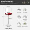 coccot Wine Glasses Set of 6,Crystal White Wine Glasses,Red Wine Glass Set, Wine Glasses Long stem,Clear Lead-Free Premium Blown Glassware (18.5oz,6 pack)