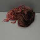 Nnzes Pink Wig with Bangs for Women Short Bob Wavy Charming Synthetic Wigs with Natural Shoulder Length Curly Heat Resistant Fiber Hair for Daily Party Use