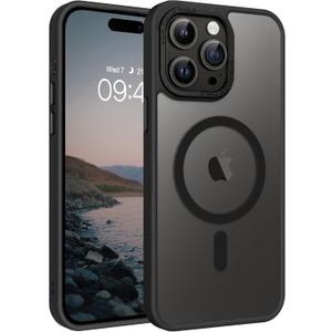 BENTOBEN for iPhone 14 Pro Max Phone Case,iPhone 14 Pro Max Magnetic Case [Compatible with MagSafe] Translucent Matte Shockproof Women Men Girl Protective Case Cover for iPhone 14 Pro Max 6.7",Black