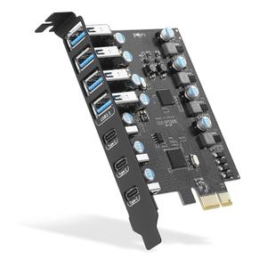 Sinefine PCIe to USB 3.0 Expansion Card 7 USB Ports (4 Type-A and 3 Type-C Ports), PCI Express USB Add-in Card for Desktop PC Host Card