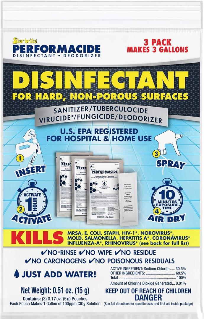 Disinfectant - KILLS COVID-19 VIRUS IN 30 SECONDS - No Rinse, No Wipe, No Residue - Just Add Water - Gallon Refills