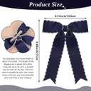 4 Pcs Edged Grosgrain Ribbon Hairpins, White Silk Hairclips Blue Bow Tie Knotted Ribbon Hairpins Accessories for Women Girls Thin Thick Hair Birthday Dance Graduation Party (White, Blue)