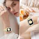 JR.DM Diamond Bands with Bling Case Women Compatible with Apple Watch 40mm 38mm 41mm 44mm 45mm 42mm 46mm 49mm Luxury Metal Bracelet Replacement Strap for iWatch Series 11/10/9/8/7/6/5/4 SE/Ultra 3/2/1