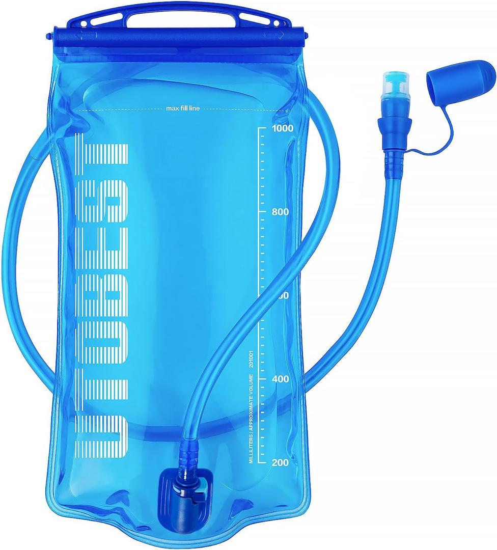 UTOBEST Water Bladder,Hydration Bladder 1L, 1.5L, 2L, 3L Water Bladder for Hiking Backpack, BPA Free, Leak Proof Water Reservoir for Running Cycling, Blue