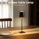 UME 3 Pack Cordless Table Lamp, Battery Operated Lamp - Portable Waterproof Rechargeable Table Lamp w/ 3 Color Temps & Stepless Dimming for Dinner, Desk, Cafe, Outdoor (Woodgrain)