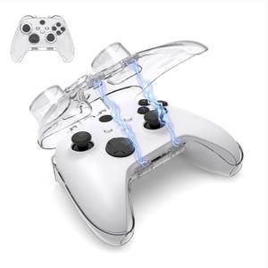 IINE Clear Protective Case for Xbox Series X/S Controller, PC Hard Shell Cover with Magnetic Closure, Dustproof & Moisture-Resistant, Lightweight Portable Storage Case with Thumb Grip Space