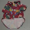 DOPI 1Pcs Pet Shirts Hawaiian Pet Dog Polo T-Shirts Hawaiian Pet Clothes Beach Coconut Tree Print Pet Summer Shirt (XL,Red)