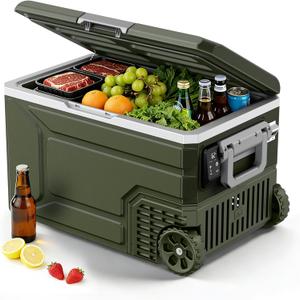 12V Car Refrigerator, 68 Quart (64L) Electric Cooler for Car, Green