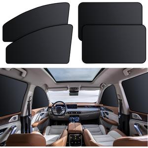 XCBYT Car Window Shades - 4 Pack Car Window Covers Car Privacy Curtains for Breastfeeding, Napping, Dressing, Camping, black